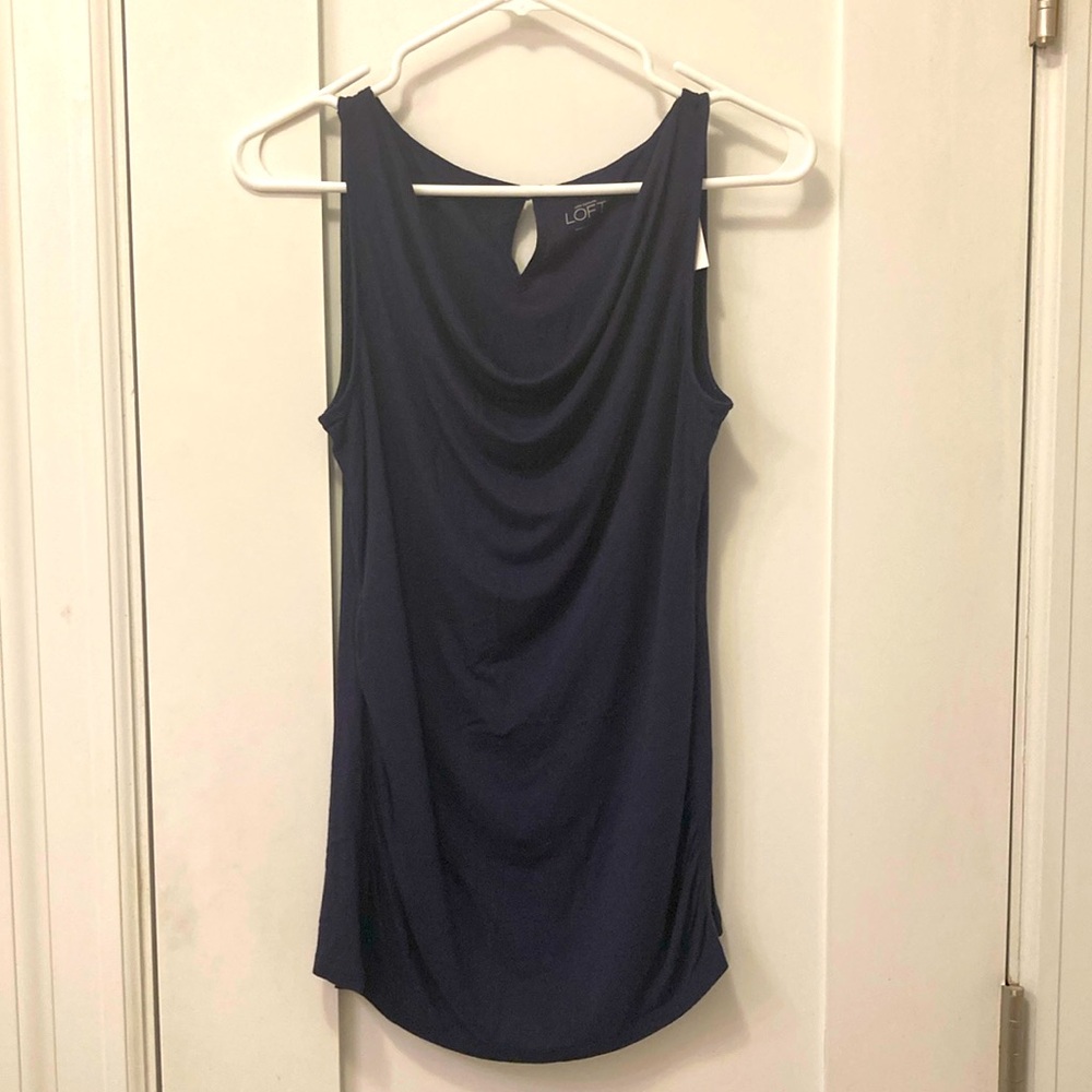 Ann Taylor Loft navy sleeveless shirt